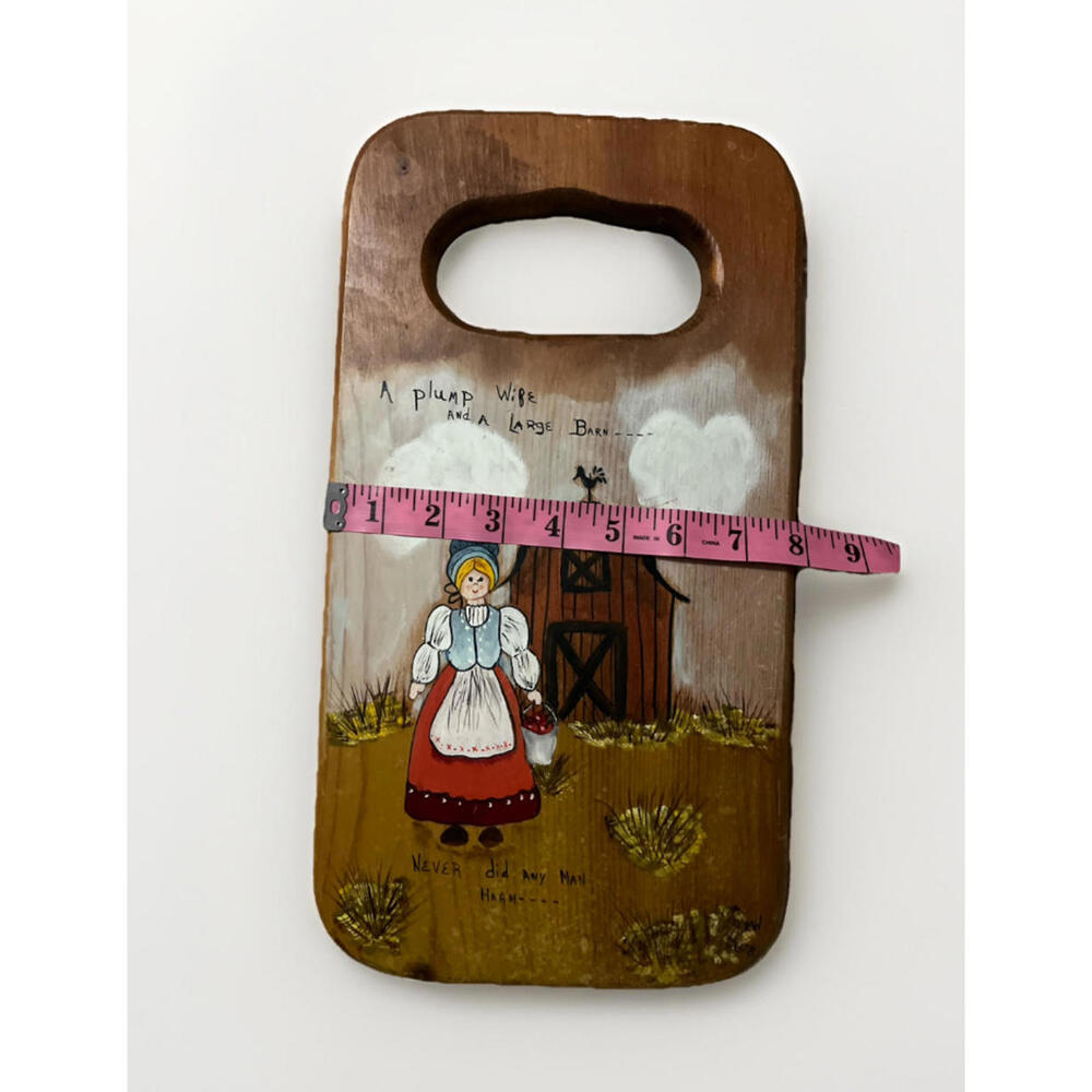 Vintage 1978 Hand Painted Folk Art Wood Plaque Farmhouse Kitchen Wall Sign RW - Picture 7 of 9